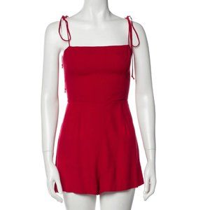 Reformation Red Square Neckline Romper